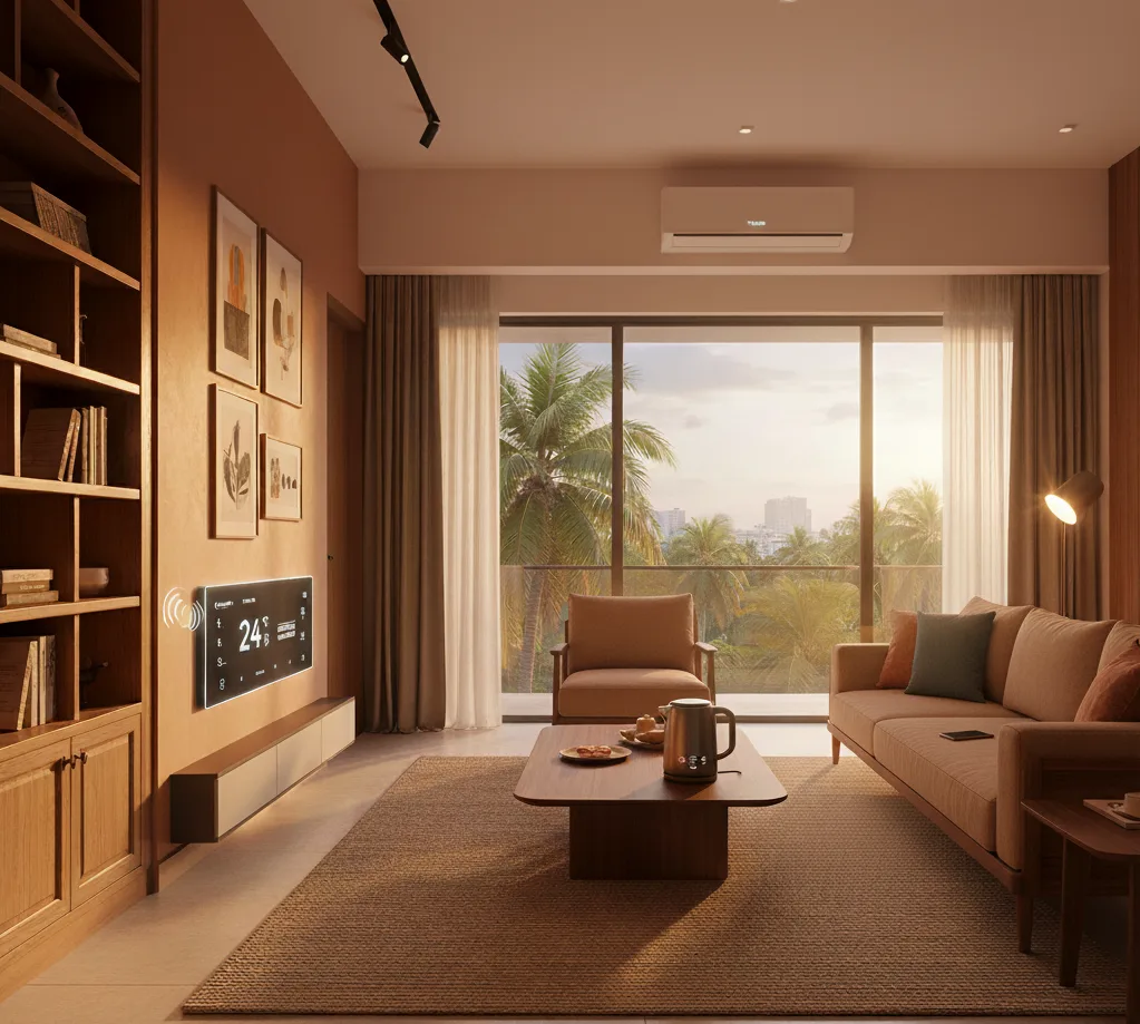 Modern IoT and AI devices powering smart interiors