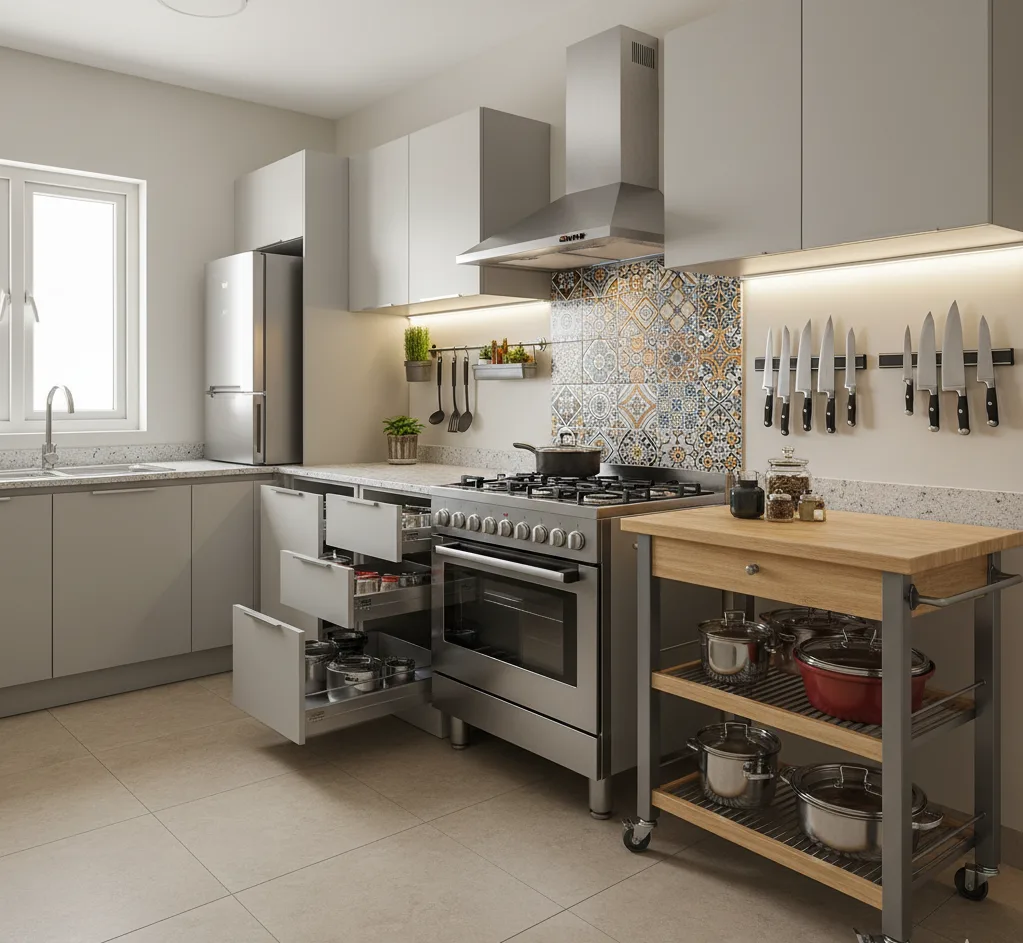 Small kitchen ideas with Portable Kitchen Trolley